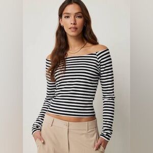 Black & White Striped Top